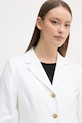 Tommy Hilfiger jednoradové sako dámske s prímesou ľanu biela WW0WW49335