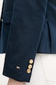 Tommy Hilfiger jednoradové sako dámske s prímesou ľanu WW0WW49335 tmavomodrá