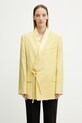 Kenzo Blazer / Gilet marynarka z dodatkiem wełny damska żółty FG52VE2809TX