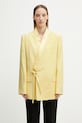 Kenzo Blazer / Gilet marynarka z dodatkiem wełny damska żółty FG52VE2809TX
