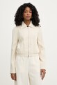 BOSS krótka kurtka damska z wiskozy Jocalena beżowy 50551922