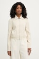 BOSS krótka kurtka damska z wiskozy Jocalena beżowy 50551922