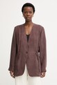 BOSS jednoradové sako dámske z lyocellu JASIANATI hnedá 50568325