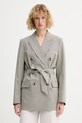 rag & bone сако с двуредно закопчаване дамско с вълна Virginia сив RA4V25H4MTA
