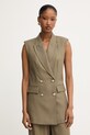 Morgan kamizelka dwurzędowa damska z wiskozą zielony VFIDI.F