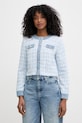 Morgan піджак жіночий з бавовною блакитний VNIKI