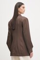 Odzież Haveone marynarka dwurzędowa damska z dodatkiem lnu JCB.Q020 brązowy