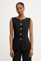 Morgan kamizelka jednorzędowa damska z wiskozy czarny VAVA.F