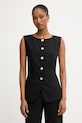 Morgan kamizelka jednorzędowa damska z wiskozy czarny VAVA.F