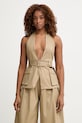 Haveone kamizelka damska z lyocellem beżowy LSO.Q003