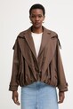 Haveone krótka kurtka damska z lyocellem brązowy JSO.Q013