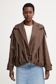 Haveone krótka kurtka damska z lyocellem brązowy JSO.Q013