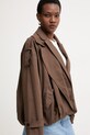 Haveone krótka kurtka damska z lyocellem brązowy JSO.Q013