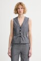 rag & bone kamizelka jednorzędowa damska bawełniana Paulette szary RA6O26S4MCO
