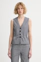 rag & bone kamizelka jednorzędowa damska bawełniana Paulette szary RA6O26S4MCO