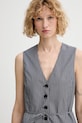 rag & bone kamizelka jednorzędowa damska bawełniana Paulette szary RA6O26S4MCO