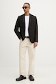 Sisley marynarka jednorzędowa męska z domieszką wełny 29B3SW02K czarny SS26