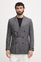 BOSS dvoredni suknjič moški z volno BOSS X DAVID BECKHAM siva 50563790