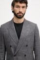 BOSS dvoredni suknjič moški z volno BOSS X DAVID BECKHAM siva 50563790