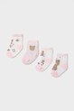 Mayoral Newborn skarpetki dziecięce 4-pack różowy 9049.1E.Newborn.PPY2