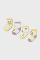 Mayoral Newborn skarpetki dziecięce 4-pack żółty 9049.1E.Newborn.PPY2