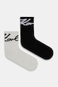 Κάλτσες Karl Lagerfeld SIGNATURE LUREX 2-pack ψηλές κάλτσες μαύρο A4W47017