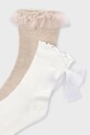 Mayoral skarpetki dziecięce 2-pack 10184.6A.Mini.PPY2 beżowy SS26