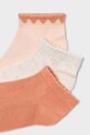 Mayoral skarpetki dziecięce 3-pack 10187.6H.Mini.PPY2 pomarańczowy SS26
