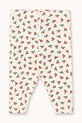 Tajice za bebe Tinycottons TINY ROSES RIB BABY PANT pletivo bijela SS26.103