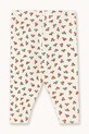 Tajice za bebe Tinycottons TINY ROSES RIB BABY PANT SS26.103 bijela SS26
