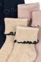 Konges Sløjd skarpetki dziecięce 3 PACK RIB FRILL SOCKS 3-pack KS104611.PPY2 multicolor SS26