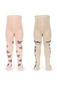Детски чорапогащи Konges Sløjd 2 PACK FLOWER AND CHERRY JACQUARD TIGHTS (2 броя) KS104585.PPY2 розов SS26