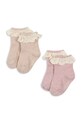 Konges Sløjd skarpety dziecięce GLITTER FRILL SOCKS 2-pack różowy KS105221.PPY2