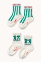 Дитячі шкарпетки Tinycottons EMERALD STRIPES & FROG MEDIUM SOCKS