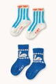 Tinycottons skarpetki dziecięce BLUE STRIPES & SWAN MEDIUM SOCKS 2-pack