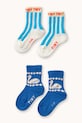 Tinycottons skarpetki dziecięce BLUE STRIPES & SWAN MEDIUM SOCKS 2-pack