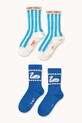 Дитячі шкарпетки Tinycottons BLUE STRIPES & SWAN MEDIUM SOCKS 2-pack