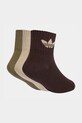 Βαμβακερές παιδικές κάλτσες adidas Originals 3-pack KC7919 καφέ SS26