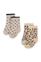 Konges Sløjd skarpetki dziecięce 2 PACK LEO AND DOT GLITTER JACQUARD SOCKS 2-pack beżowy KS104592.PPY2