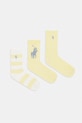 Polo Ralph Lauren Παιδικές κάλτσες 3-pack κίτρινο 448P11078002