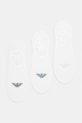 Ponožky Emporio Armani Underwear 3-pack jemný vzor bílá EM000548.AF23600