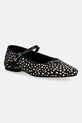 Tommy Hilfiger baleriny skórzane TH BUCKLE CALF HAIR BALLERINAS czarny FW0FW09167