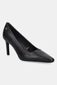 Tommy Hilfiger szpilki skórzane TH LOGO LTH PUMP SLANTED HL 5-8 cm brązowy FW0FW09008