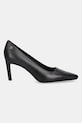 Tommy Hilfiger stilettos de piele TH LOGO LTH PUMP SLANTED HL FW0FW09008 maro SS26