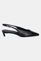 Usnjene visoke pete Tommy Hilfiger TH BUCKLE SLINGBACK LOW PUMP FW0FW09009 črna SS26