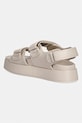 Obuv Tommy Hilfiger sandále na platforme dámske kožené LEATHER SPORTY PLATFORM SANDAL FW0FW09119 béžová