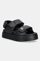 Tommy Hilfiger sandály na platformě dámské kožené LEATHER SPORTY PLATFORM SANDAL černá FW0FW09119