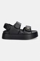 Tommy Hilfiger sandály na platformě dámské kožené LEATHER SPORTY PLATFORM SANDAL FW0FW09119 černá SS26