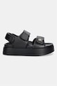 Tommy Hilfiger sandály na platformě dámské kožené LEATHER SPORTY PLATFORM SANDAL FW0FW09119 černá SS26