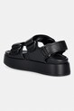 Boty Tommy Hilfiger sandály na platformě dámské kožené LEATHER SPORTY PLATFORM SANDAL FW0FW09119 černá